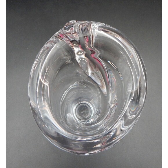 Vannes Cristal Crystal Calla Lily Vase Flower 7 Inch Clear Art Glass Signed - Picture 7 of 13